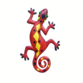 1pc Metal Gecko Wall Art Decor, Inspirational Sculpture Hanging (Style: Model F)