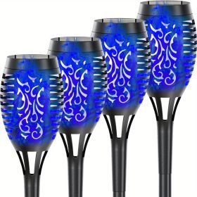 4/8/12pcs/pack Solar Outdoor Lights (Color: Blu Ray, size: 4pcs)