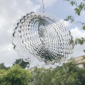 1pc 3D Hanging Wind Spinner (Color: Silvery)