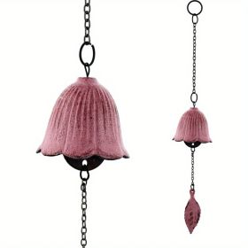 1pc, Creative Japanese Cast Iron Wind Chime Hanging Decoration (Color: Pink)