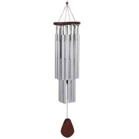 1pc Handmade Hanging Wind Chimes With 27 Tubes For Outside Decoration Tuned Wind Chime (Color: Silvery)
