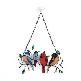 1set, Wrought Iron Bird Ornament Metal Model 4 Birds 7 Birds Pendant Painted Spray Paint Welding Handicraft (Color: 4 Birds Metal Style 1)