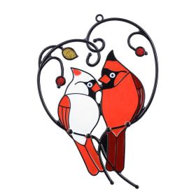 Metal Stained Bird (Color: B Two Loving Birds)