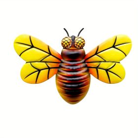 1pc/4pcs, Metal Colorful Bee Wall Decor, Bee Metal Wall Decor (Style: Yellow)