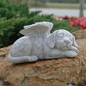 1pc Resin Angel Pet Statue, Dog Cat Memorial Garden Statue (Color: Angel Dog)