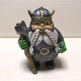 1pc Viking Victor Norse Gnome Statue (Color: Large Axes)