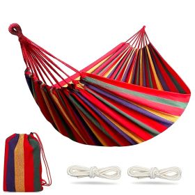Outdoor Hammock With Tree Straps For Hanging; Durable Hammock Holds Up To 450lbs (Color: Red, size: 260*80CM)
