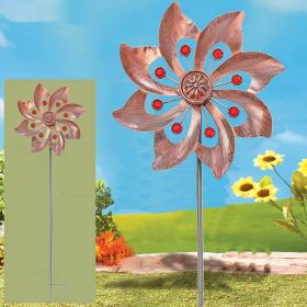 1pc Wind Spinner With Garden Stake; Kinetic Wind Spinners (Style: Garden Spinning Ornament)