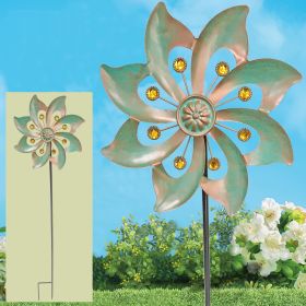 1pc Wind Spinner With Garden Stake; Kinetic Wind Spinners (Style: Windmill Stake Cyna)
