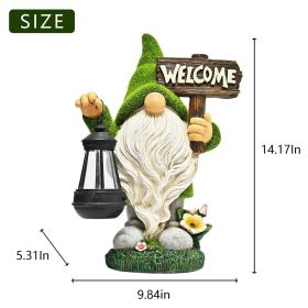 Cartoon Gnome Dwarf Statue Garden Lighting Waterproof (Emitting Color: B)