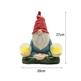 Cartoon Gnome Dwarf Statue Garden Lighting Waterproof (Emitting Color: F)