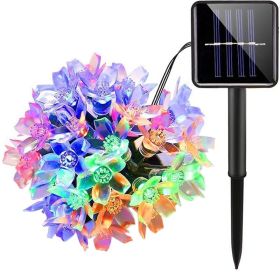 Solar Cherry Blossom Light String LED Peach Blossom Decorative Lights (Color: Multi Color, size: 5m/16.4ft 20 Lights Solar)