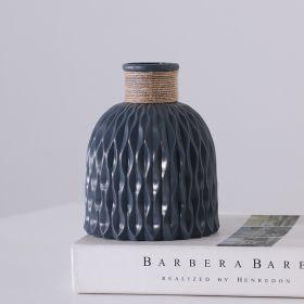 Dried Flower Vase; Modern Vase (Color: Black)