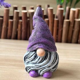 1pc Garden Gnome Resin Statue (Color: Purple)