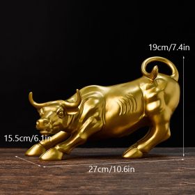 NORTHEUINS Graffiti Painting Resin Bull Figurines (Color: Golden L)
