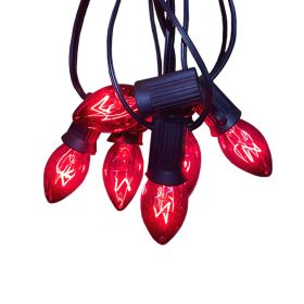 C7 Multi-color  Lights; 28 Feet 27 Light Bulbs (Color: 28FT-Red Bulb)