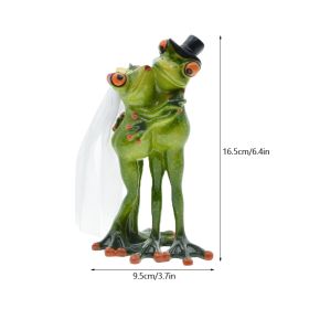 NORTHEUINS Resin Leggy Couple Frog Figurine Modern (Color: b)