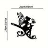 1pc Angel On Branch Steel Silhouette Metal Art