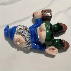 1pc Drunken Garden Gnome Statue (Color: Drunk-blue)