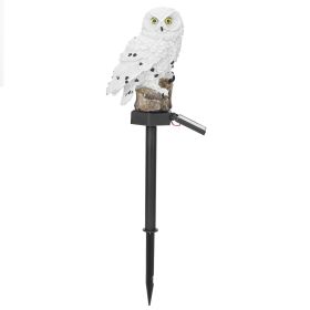Solar Powered Owl Garden Light IP65 Waterproof LED Owl Landscape Lamp (Color: White)
