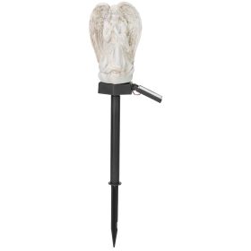 Solar Praying Angel Statue Garden Light LED Decoration (Color: White)