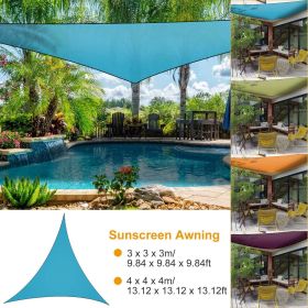 13.12ft Shade Sail Patio Cover Shade Shelter Triangle Cover (Color: Blue)