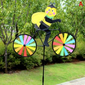 Three-dimensional Biker Animal Fabric Windmill (Items: A Bee Animal Riding A Windmill)
