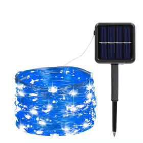 Solar  String Lights; 33ft 100 LED Solar 8 Modes (Color: Blue)