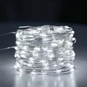 Solar  String Lights; 33ft 100 LED Solar 8 Modes (Color: White)