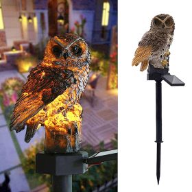 Solar Owl Garden Light Owl Solar Lamp Parrot Lawn Light Solar Lights (Ships From: China, Emitting Color: Brown)