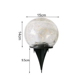 Solar Garden Light Cracked Glass Ball (Ships From: China, Emitting Color: Large)