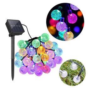 8 Modes Solar String Lights Outdoor LED Crystal Globe Light Waterproof (Wattage: 5M 8 Modes 20led, Emitting Color: Corlorful)
