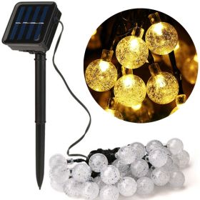 8 Modes Solar String Lights Outdoor LED Crystal Globe Light Waterproof (Wattage: 6.5M 8 Modes 30led, Emitting Color: Warm)