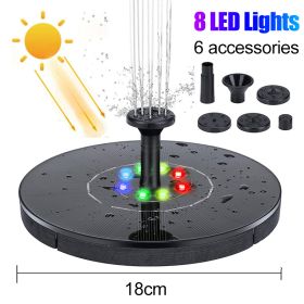 18/16/13cm Solar Water Fountain Colorful Fountain Floating (Color: 18 colorful led, Ships From: China)