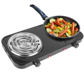 2000W Electric Double Burner Portable Coil (Type: 2Burner, Color: Black)