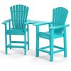 Patio Bar Stools Adirondack Arm Chairs Set of 2
