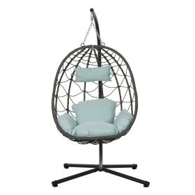 Hanging Basket Chair with Stand, Wicker (Color: as Pic)