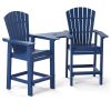 Patio Bar Stools Adirondack Arm Chairs Set of 2