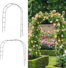 Black Garden Arch Arbors, 6-8ft, (Color: Black)