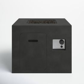 24'' H x 30'' W Concrete Outdoor Fire pit (Color: Charcoal)