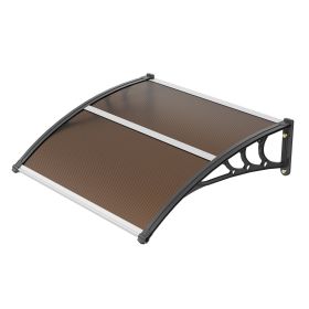 VEVOR Window Door Awning Canopy 40" x 40", UPF 50+ Polycarbonate (Color: Brown, size: 40 x 40 inches)
