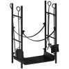 Firewood Rack with Fireplace Tools