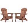 Wooden Outdoor Folding Adirondack Chair Set of 2