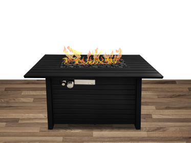 Steel Propane/Natural Gas Outdoor Fire Pit Table with Lid (Color: as Pic)