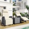 U_Style Outdoor Rattan Two-person Combination With Coffee Table