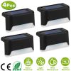 4Pcs Solar Powered LED Step Lights  IP55 Waterproof Dusk To Dawn Sensor