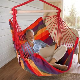 Hammock Hanging Chair Canvas  Swing Seat Portable (Color: Red)