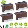 4Pcs Solar Powered LED Step Lights  IP55 Waterproof Dusk To Dawn Sensor