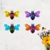 1pc/4pcs, Metal Colorful Bee Wall Decor, Bee Metal Wall Decor