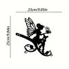 1pc Angel On Branch Steel Silhouette Metal Art Fairy Silhouette